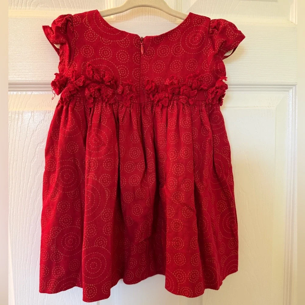Red Linen Dress - Picture 2 of 3